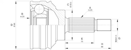 Шарнирный комплект OPEN PARTS CVJ5599.10