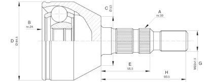 Шарнирный комплект OPEN PARTS CVJ5602.10