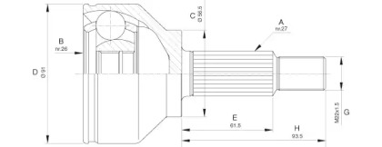 Шарнирный комплект OPEN PARTS CVJ5620.10