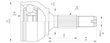 Шарнирный комплект OPEN PARTS CVJ5622.10