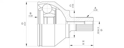 Шарнирный комплект OPEN PARTS CVJ5623.10