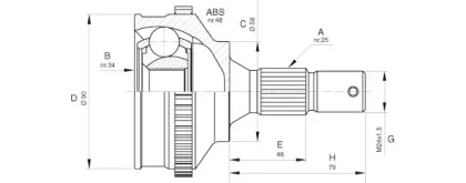 Шарнирный комплект OPEN PARTS CVJ5625.10