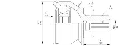 Шарнирный комплект OPEN PARTS CVJ5630.10