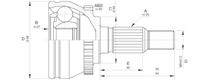 Шарнирный комплект OPEN PARTS CVJ5636.10