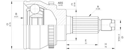 Шарнирный комплект, приводной вал OPEN PARTS CVJ5648.10