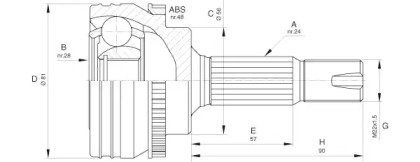 Шарнирный комплект OPEN PARTS CVJ5649.10