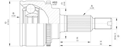 Шарнирный комплект OPEN PARTS CVJ5657.10