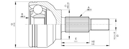 Шарнирный комплект OPEN PARTS CVJ5672.10