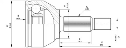 Шарнирный комплект OPEN PARTS CVJ5681.10