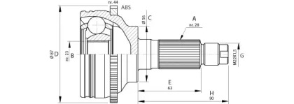 Шарнирный комплект OPEN PARTS CVJ5696.10