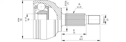 Шарнирный комплект OPEN PARTS CVJ5697.10