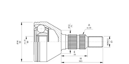 Шарнирный комплект OPEN PARTS CVJ5701.10