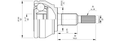 Шарнирный комплект OPEN PARTS CVJ5704.10