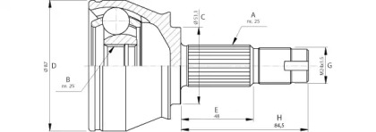 Шарнирный комплект OPEN PARTS CVJ5709.10