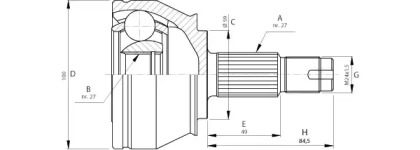 Шарнирный комплект, приводной вал OPEN PARTS CVJ5715.10