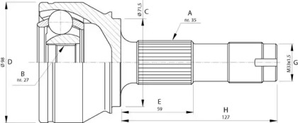 Шарнирный комплект OPEN PARTS CVJ5718.10