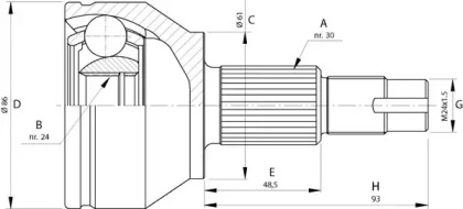 Шарнирный комплект OPEN PARTS CVJ5720.10