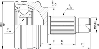 Шарнирный комплект OPEN PARTS CVJ5726.10