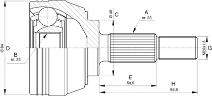 Шарнирный комплект OPEN PARTS CVJ5727.10