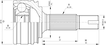 Шарнирный комплект OPEN PARTS CVJ5730.10