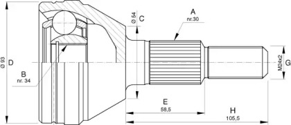 Шарнирный комплект OPEN PARTS CVJ5737.10