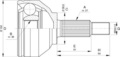 Шарнирный комплект OPEN PARTS CVJ5740.10