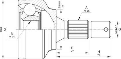 Шарнирный комплект OPEN PARTS CVJ5741.10