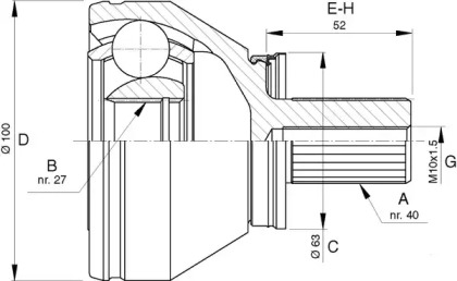 Шарнирный комплект OPEN PARTS CVJ5744.10