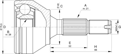 Шарнирный комплект OPEN PARTS CVJ5745.10