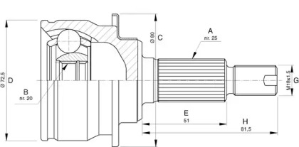 Шарнирный комплект OPEN PARTS CVJ5748.10