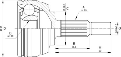 Шарнирный комплект OPEN PARTS CVJ5749.10