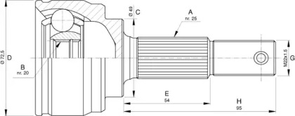 Шарнирный комплект OPEN PARTS CVJ5752.10