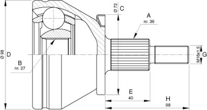 Шарнирный комплект OPEN PARTS CVJ5753.10