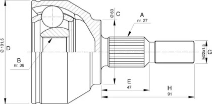 Шарнирный комплект OPEN PARTS CVJ5756.10