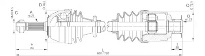 Вал OPEN PARTS DRS6011.00