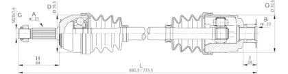 Вал OPEN PARTS DRS6013.00