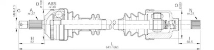 Вал OPEN PARTS DRS6052.00