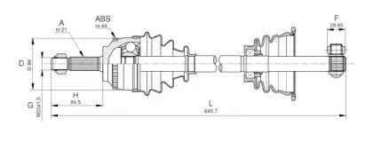 Вал OPEN PARTS DRS6100.00