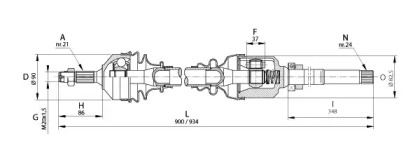 Вал OPEN PARTS DRS6124.00