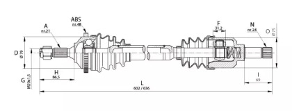 Вал OPEN PARTS DRS6125.00