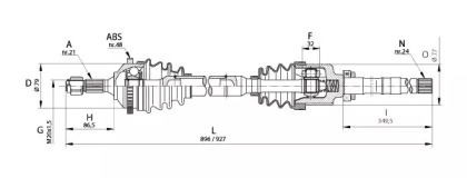 Вал OPEN PARTS DRS6126.00