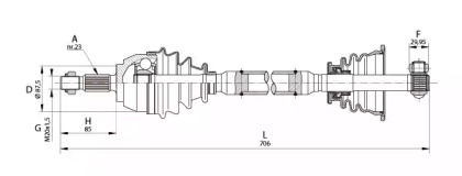 Вал OPEN PARTS DRS6131.00