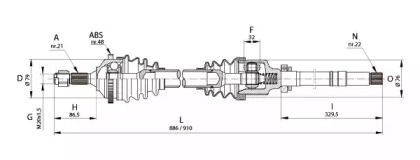 Вал OPEN PARTS DRS6150.00