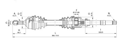 Вал OPEN PARTS DRS6154.00