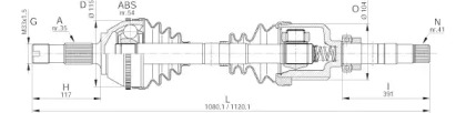 Вал OPEN PARTS DRS6156.00