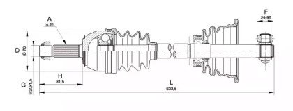 Вал OPEN PARTS DRS6162.00