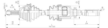 Вал OPEN PARTS DRS6167.00