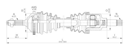 Вал OPEN PARTS DRS6194.00