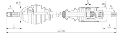 Вал OPEN PARTS DRS6198.00