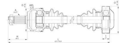 Вал OPEN PARTS DRS6216.00